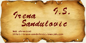 Irena Sandulović vizit kartica